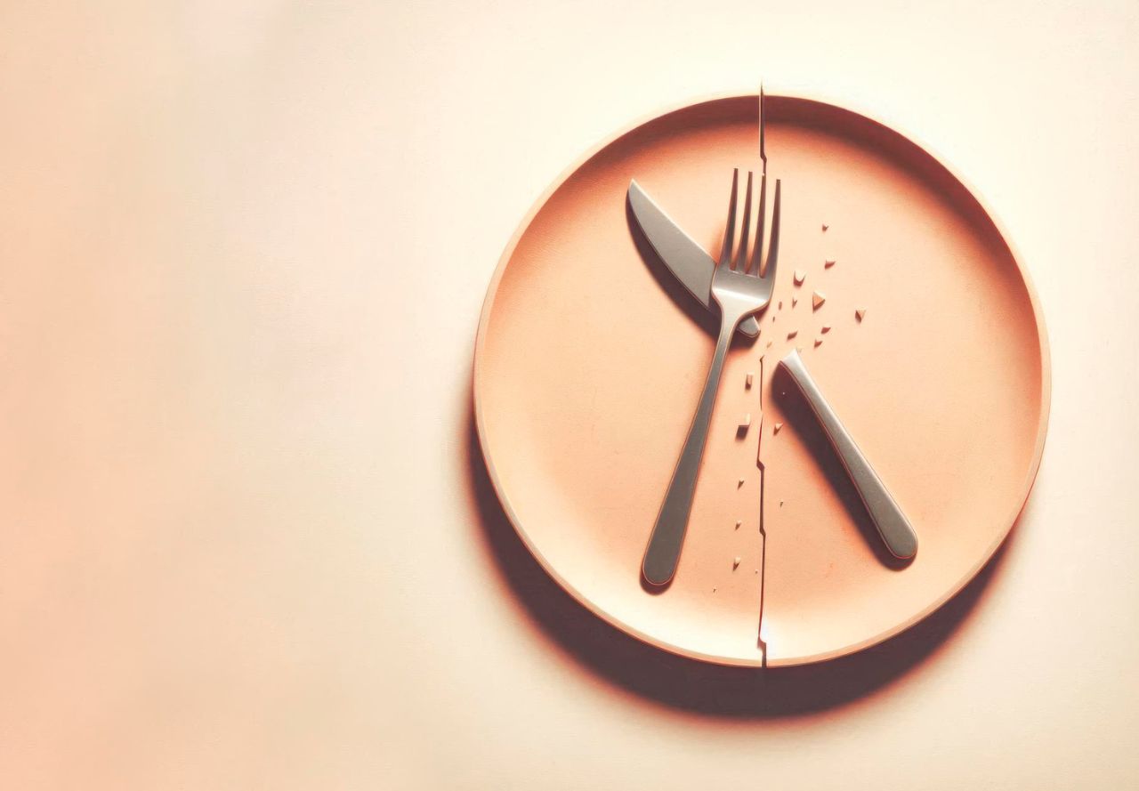 Assiette fendue en deux Histoire et origines du jeûne